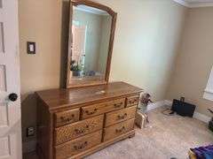 Bedroom dresser with mirror