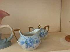 Vintage 1950s hull vase and German tea ware