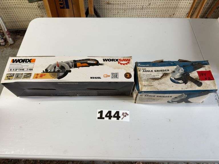 Works 4 1/2 inch cutting ￼ saw and 4 inch angle grinder