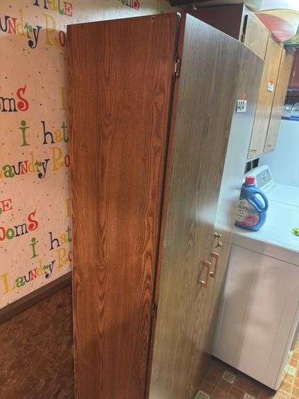Two door cabinet with contents