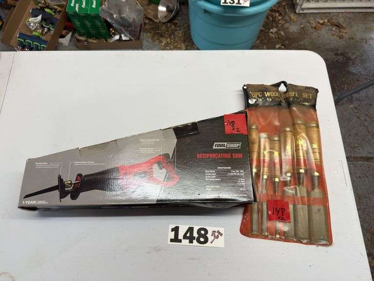 Six piece wood chisel set and new reciprocating saw