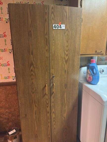 Two door cabinet with contents
