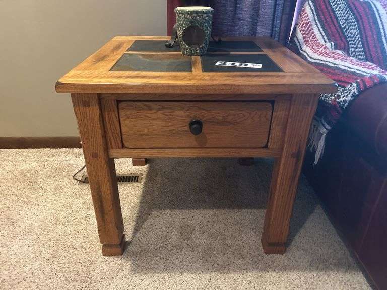 Wooden living room end table