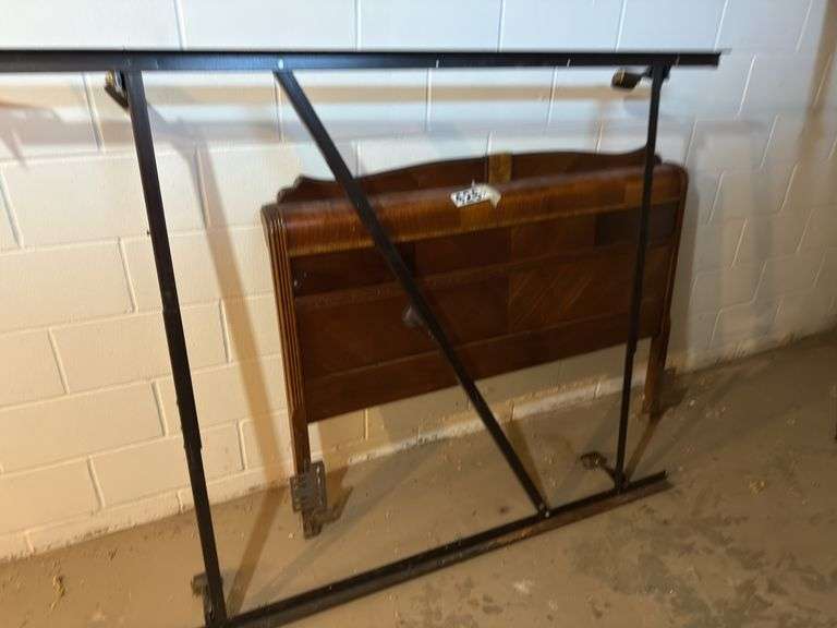 Antique headboard with frame