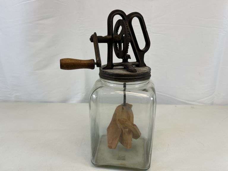 Vintage glass butter churn