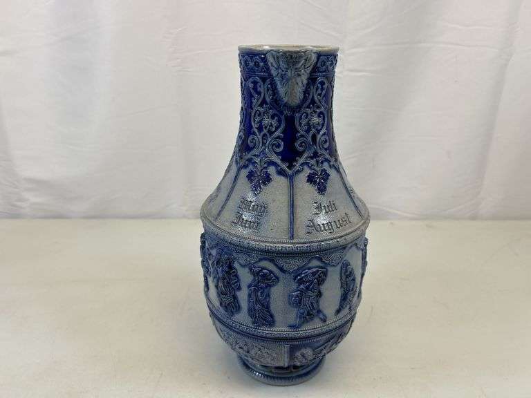 Antique stoneware pitcher ￼