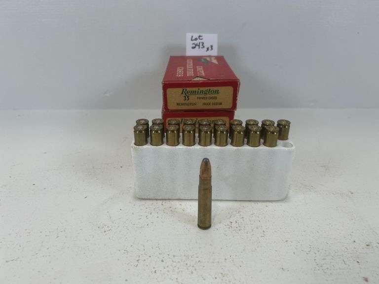 Vintage boxes 35 Remington reloaded ammunition