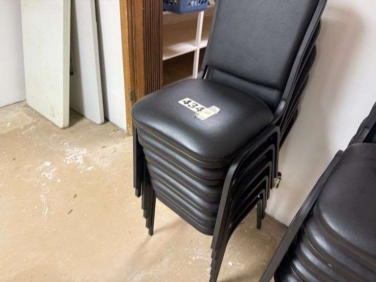 Black banquet style chairs – stackable