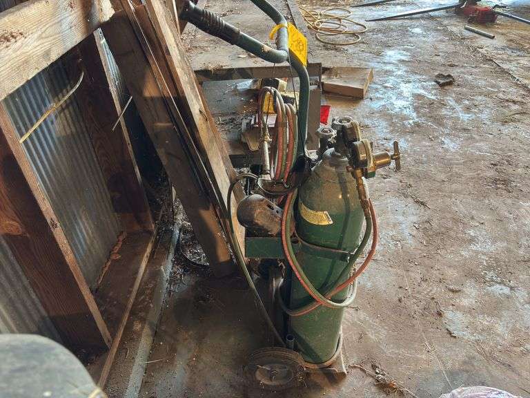 Oxy acetylene tanks on cart
