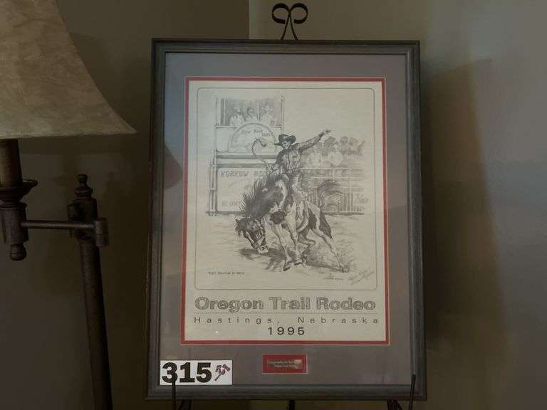 Oregon Trail rodeo prints in frames