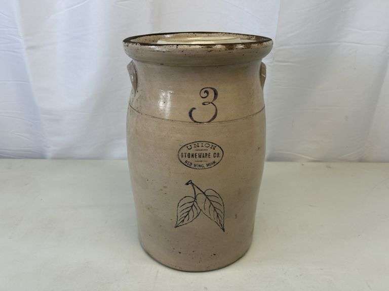 Red Wing #3 crock with butter churn lid