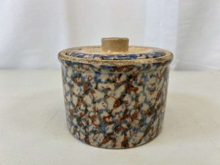 Red Wing butter crock with lid
