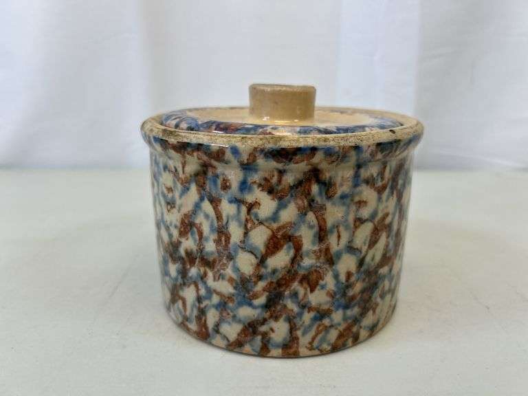 Red Wing butter crock with lid