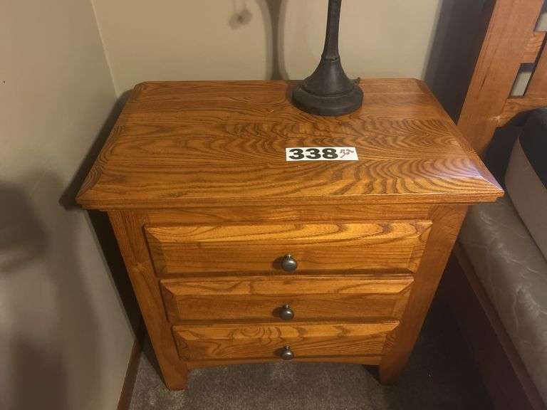 Bedside table and lamp
