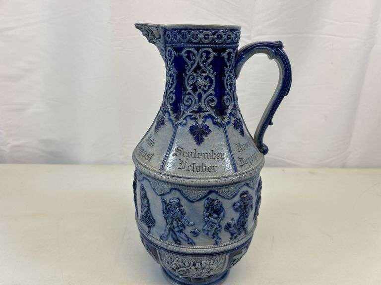 Antique stoneware pitcher ￼