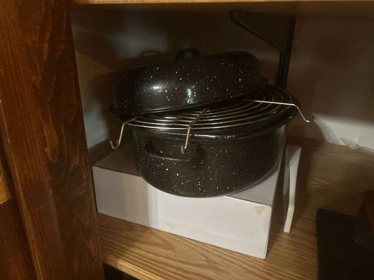 Deep fryer, serving trays, knife, sharpener, and more