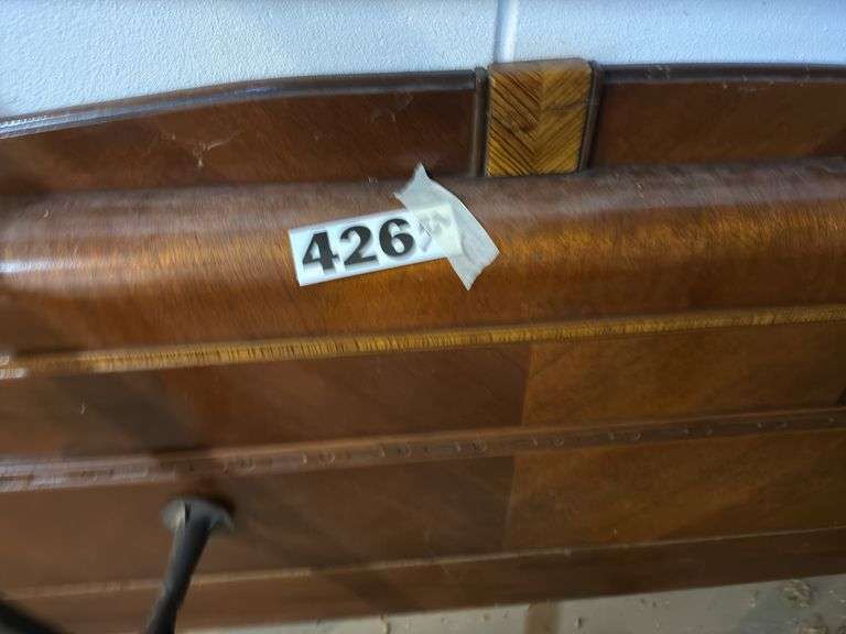 Antique headboard with frame