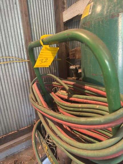 Oxy acetylene torch on rolling cart