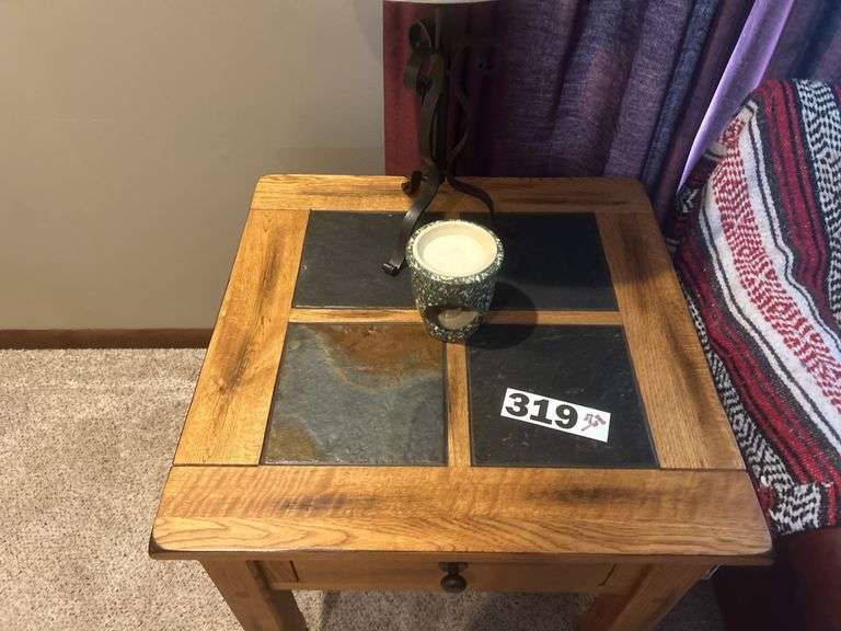 Wooden living room end table