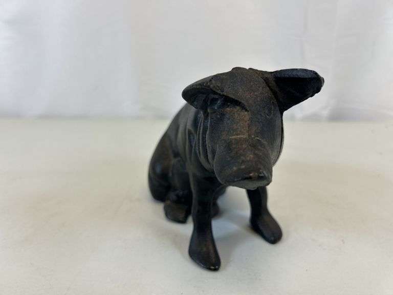 Vintage cast-iron pig door stop