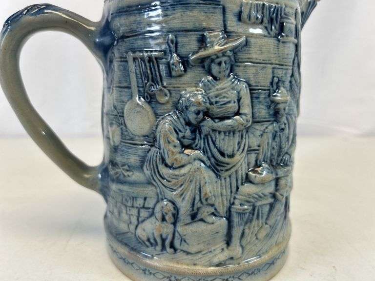 Antique stoneware pitcher ￼
