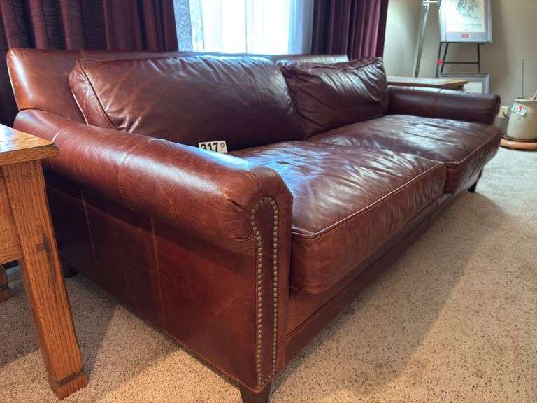 Leather restoration hardware couch