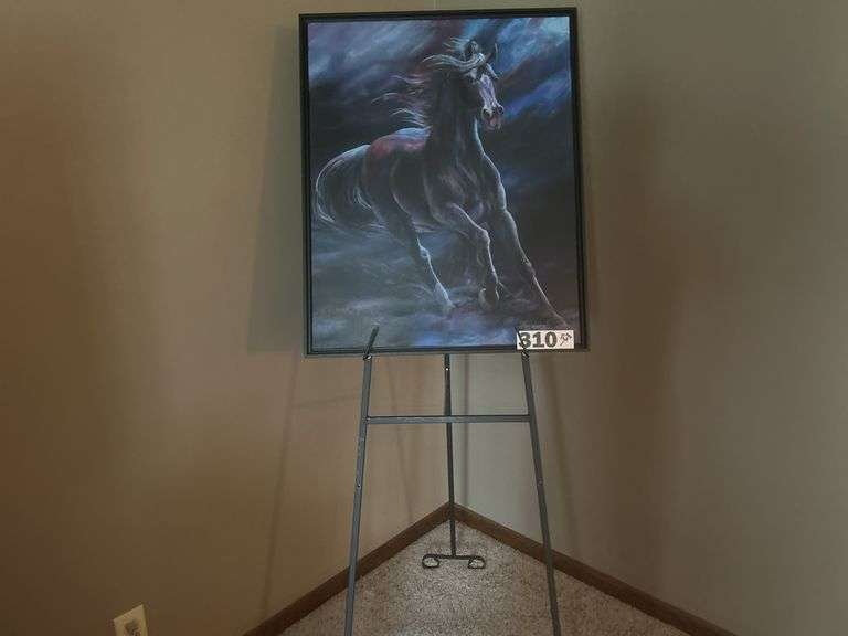 D Reiners Binfield horse painting on easel