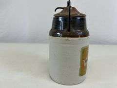 A.L. Blair’s spiced cider vinegar pickles stoneware jar
