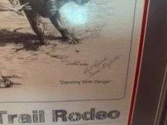 Oregon Trail rodeo prints and lamp