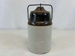 A.L. Blair’s spiced cider vinegar pickles stoneware jar
