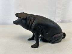 Vintage cast-iron pig door stop