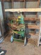 Oxy acetylene torch on rolling cart