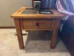 Wooden living room end table