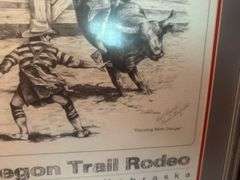 Oregon Trail rodeo prints and lamp