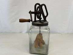 Vintage glass butter churn