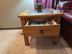 Wooden living room end table