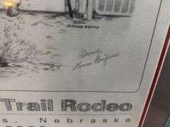 Oregon Trail rodeo prints in frames
