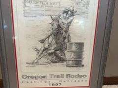 Oregon Trail rodeo prints in frames