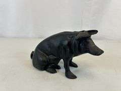 Vintage cast-iron pig door stop