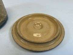 Antique crock with lid