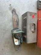 Tool boxes chainsaw levels and drill