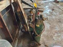Oxy acetylene tanks on cart