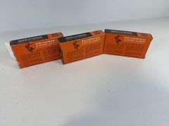 243 Winchester ammunition lot contains two boxes frontier 243 Winchester ammunition. 32 rounds of 75