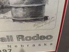 Oregon Trail rodeo prints in frames