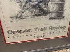 Oregon Trail rodeo prints in frames