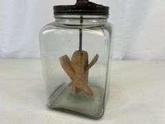 Vintage glass butter churn