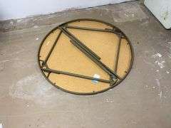 Round folding card table