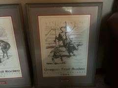Oregon Trail rodeo prints and lamp
