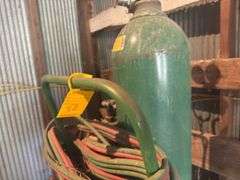 Oxy acetylene torch on rolling cart