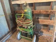 Oxy acetylene torch on rolling cart